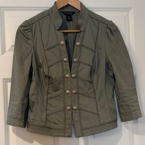 White House Black Market Olive Buttoned Blazer